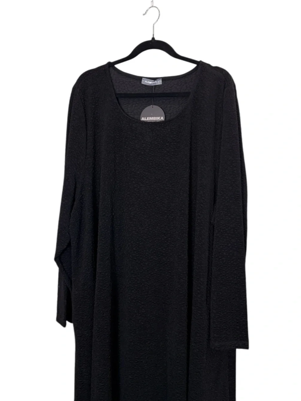 ALEMBIKA Sabrina A-Line Black Textured Maxi Dress sz 20 Plus - Picture 3 of 13